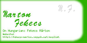 marton fekecs business card